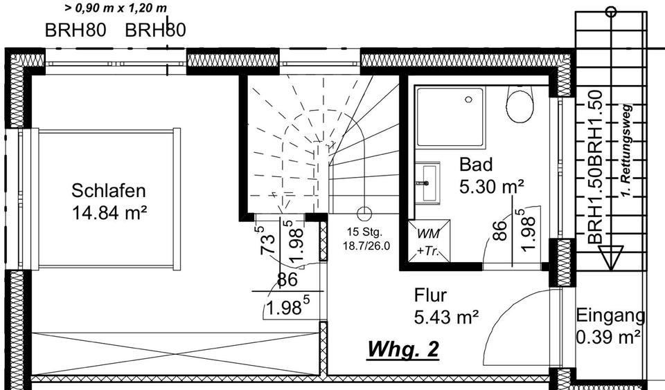 Maisonettenwohnung Osnabrück Gretesch - 3 Zimmer, 78 m&sup2;, 1.250&euro; | Angebot:26580610