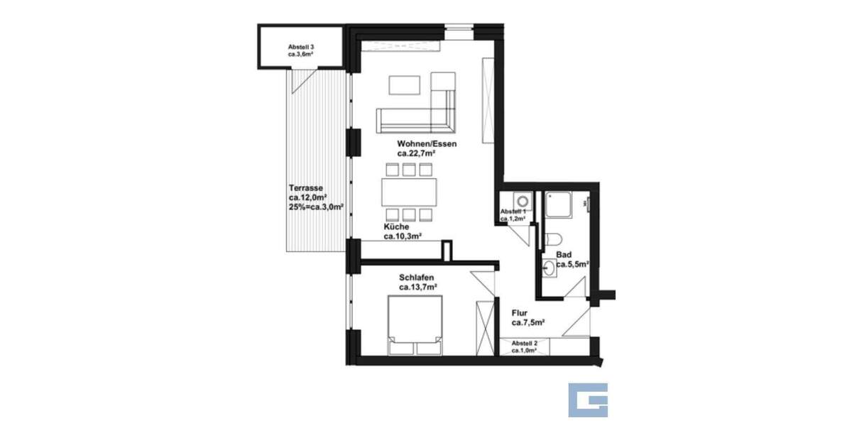 Etagenwohnung Heikendorf Altheikendorf - 2 Zimmer, 68 m&sup2;, 1.170&euro; | Angebot:25668101