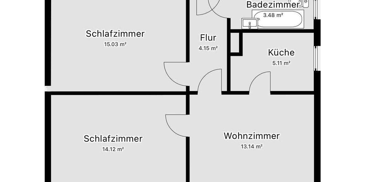 Etagenwohnung Wolfsburg - 3 Zimmer, 58 m&sup2;, 585&euro; | Angebot:25225104