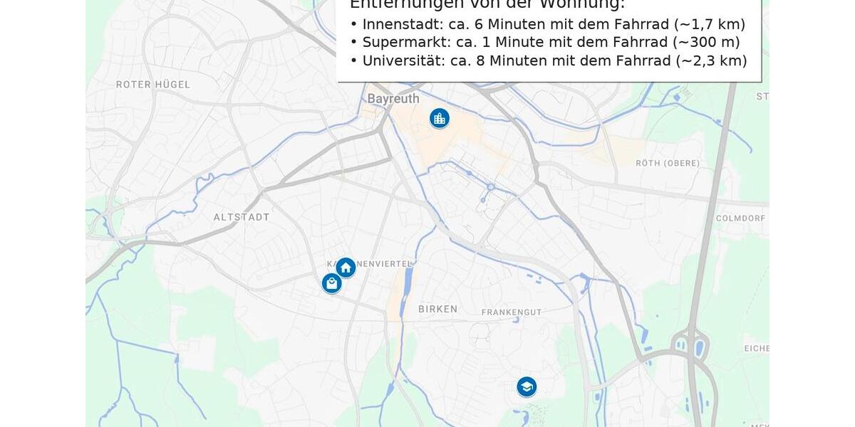 Wohnen auf Zeit Bayreuth Altstadt - 4 Zimmer, 86 m&sup2;, 500&euro; | Angebot:25148647