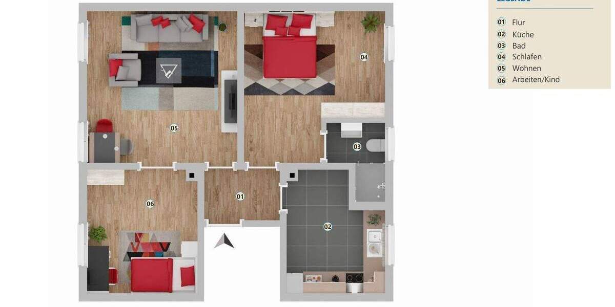 Etagenwohnung Coburg Cortendorf - 3 Zimmer, 65 m&sup2;, 560&euro; | Angebot:26162332