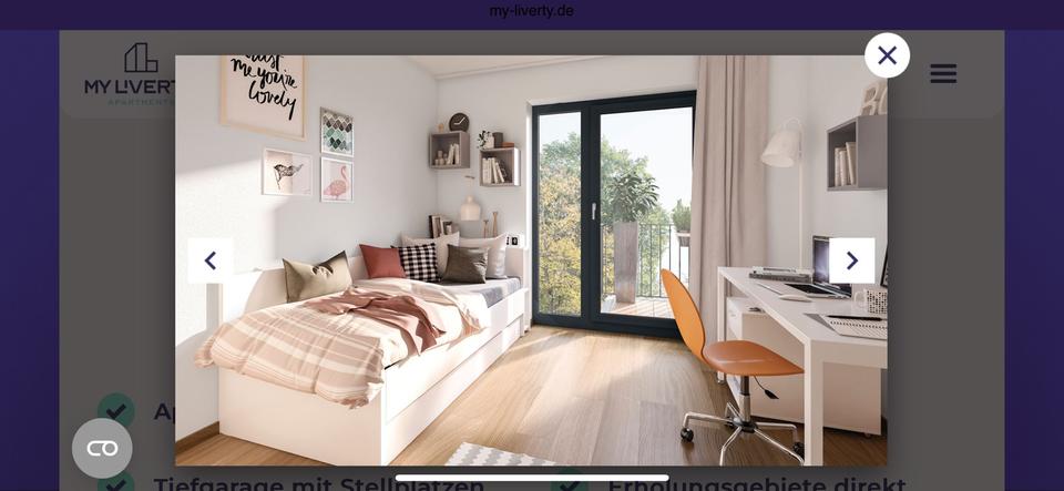Etagenwohnung Potsdam - 1 Zimmer, 22 m&sup2;, 800&euro; | Angebot:26284405