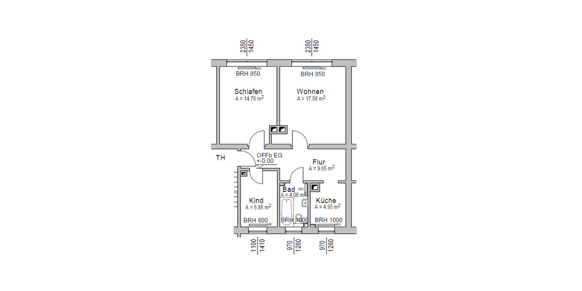 Etagenwohnung Ostrau - 3 Zimmer, 58 m&sup2;, 348&euro; | Angebot:25775653