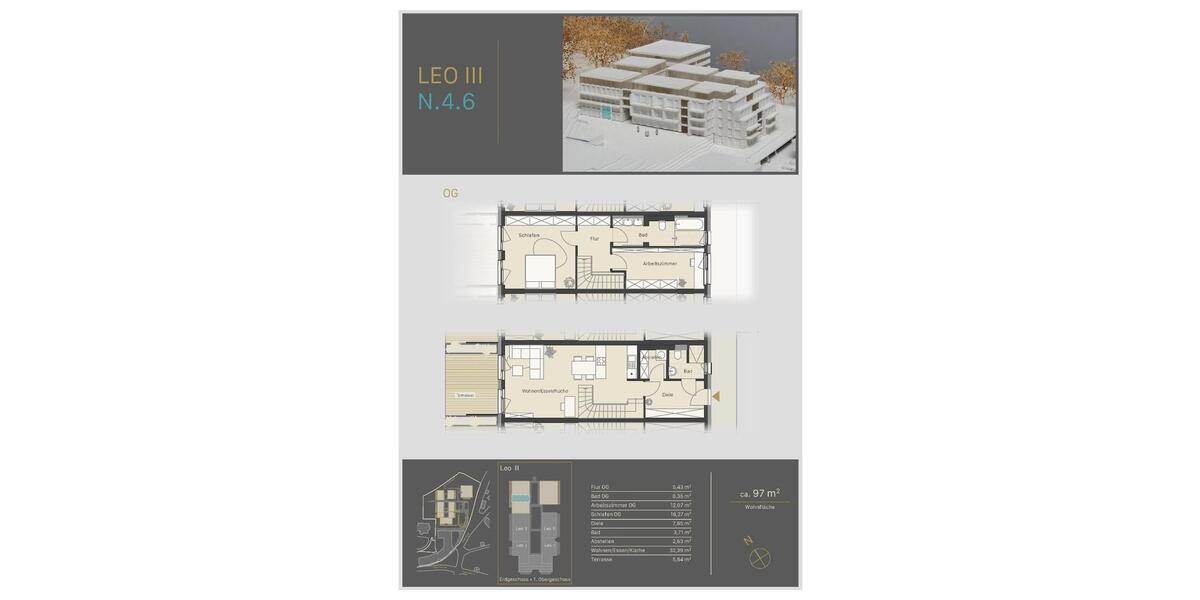 Maisonettenwohnung Coburg - 3 Zimmer, 97 m&sup2;, 1.310&euro; | Angebot:21296321