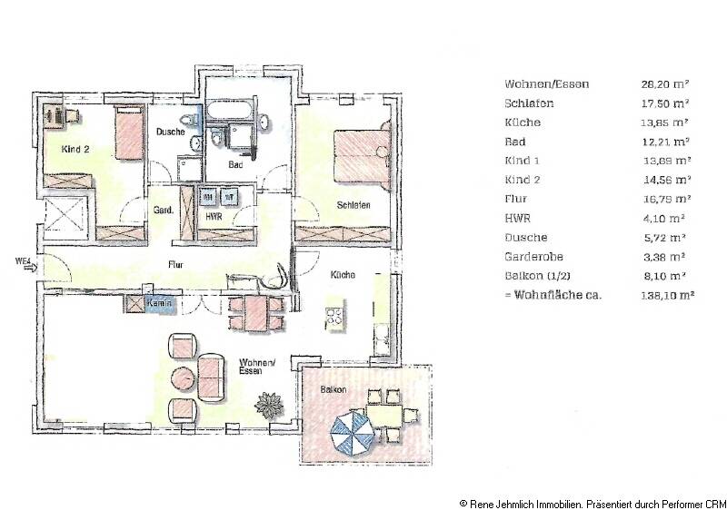 Etagenwohnung Chemnitz Adelsberg - 3 Zimmer, 138 m&sup2;, 1.518&euro; | Angebot:26435912