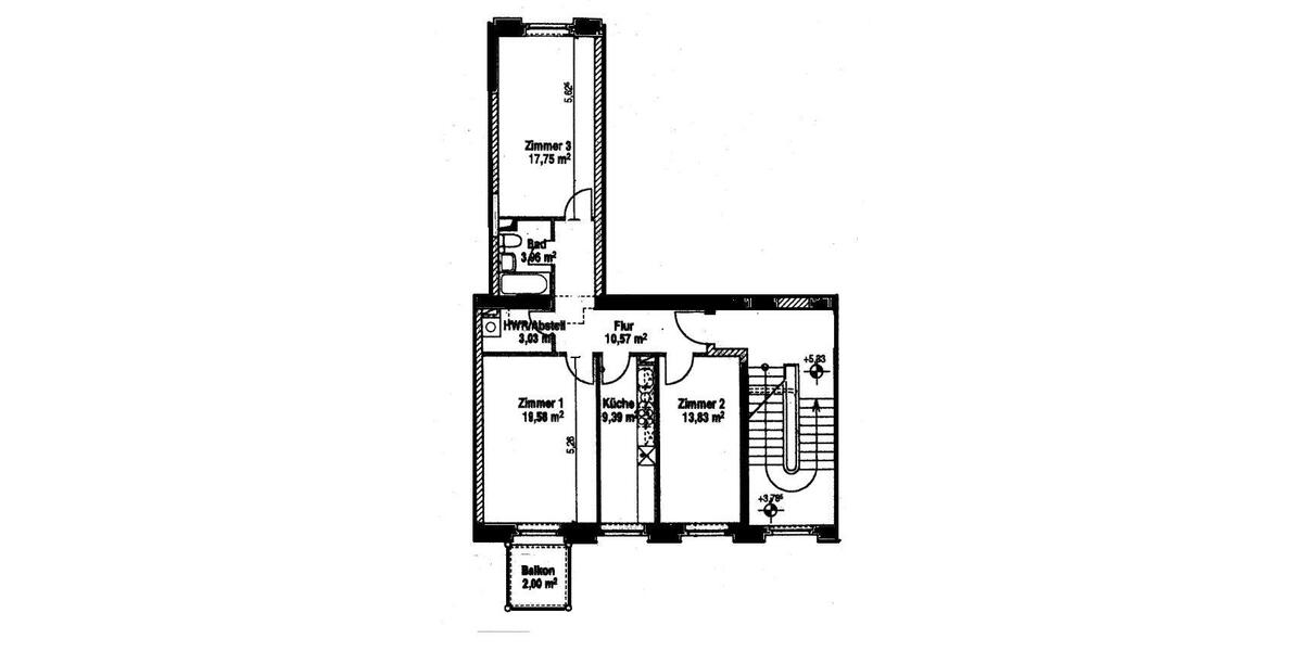 Etagenwohnung Parchim - 3 Zimmer, 79 m&sup2;, 590&euro; | Angebot:26632684