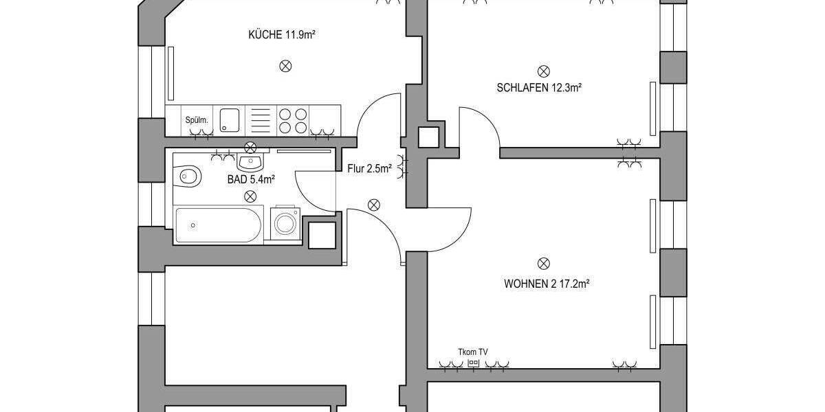 N-Gostenhof: Sehr schöne 2-Zi-Whg. (1. OG o.L.), Tageslichtbad 2 zimmer