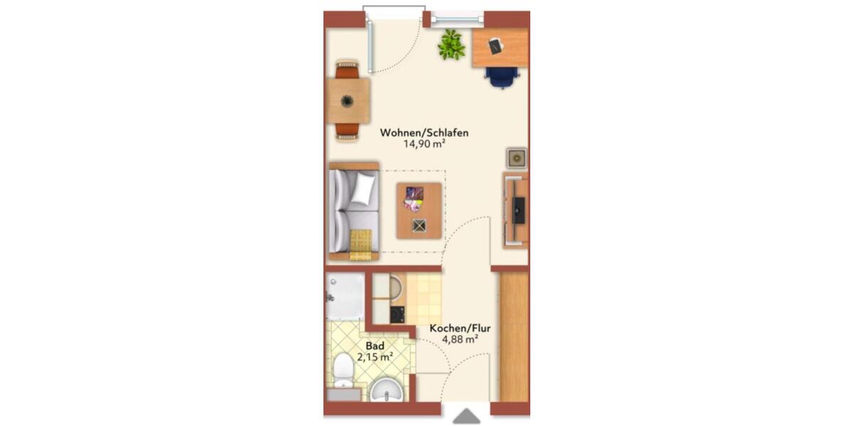 Etagenwohnung Landau in der Pfalz - 1 Zimmer, 22 m&sup2;, 370&euro; | Angebot:26524679