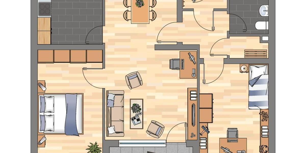 Etagenwohnung Braunschweig Timmerlah-Geitelde-Stiddien - 3 Zimmer, 73 m&sup2;, 614&euro; | Angebot:26561486