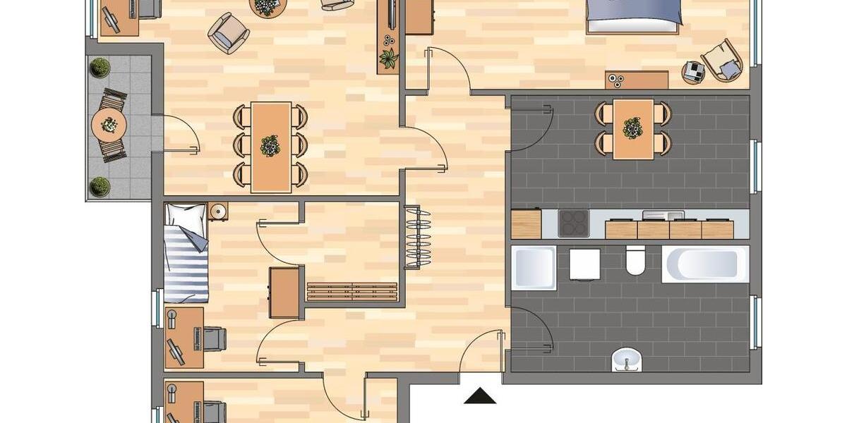 Etagenwohnung Wildeshausen - 4 Zimmer, 82 m&sup2;, 679&euro; | Angebot:26003317