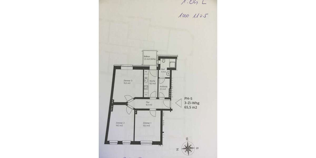 Etagenwohnung Wilhelmshaven Bant - 3 Zimmer, 66 m&sup2;, 649&euro; | Angebot:27266958