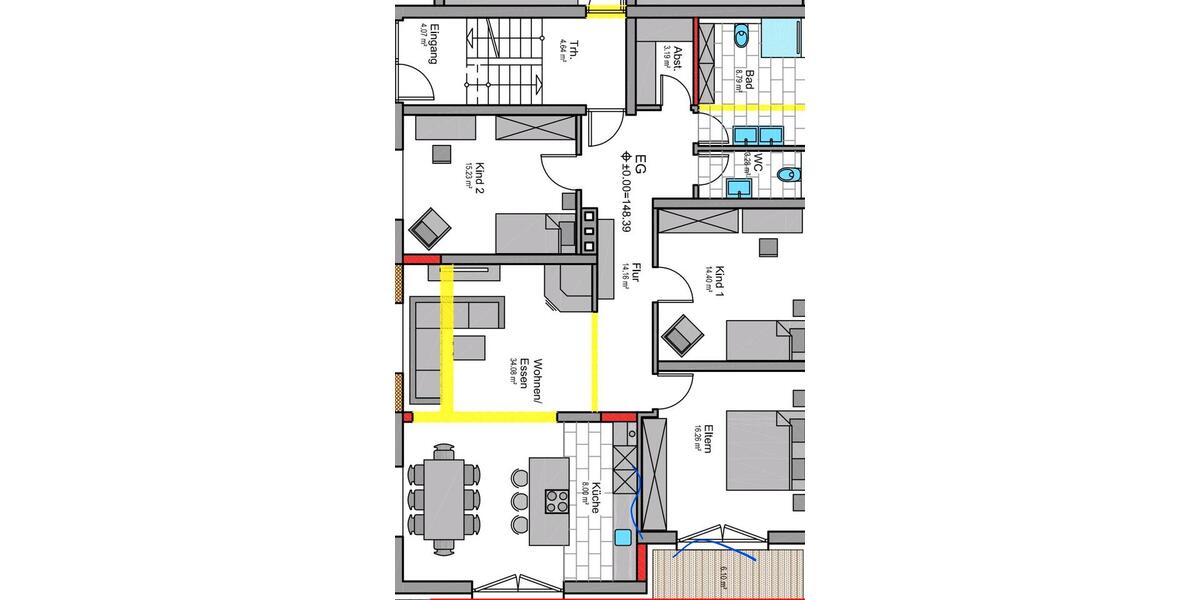 Erdgeschosswohnung 4 zimmer