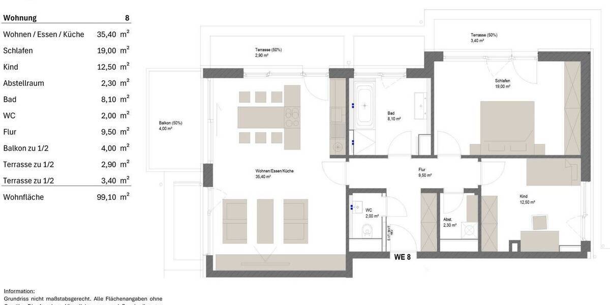 Etagenwohnung München Untergiesing-Harlaching - 3 Zimmer, 99 m&sup2;, 2.850&euro; | Angebot:26154855
