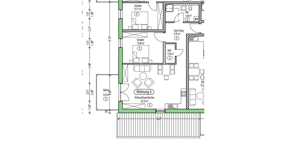 Etagenwohnung Töging am Inn - 2 Zimmer, 76 m&sup2;, 901&euro; | Angebot:23793848