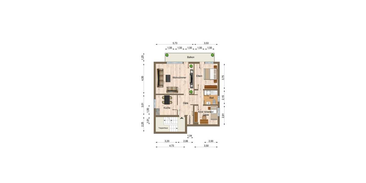 Etagenwohnung Mainz Marienborn - 3 Zimmer, 76 m&sup2;, 1.270&euro; | Angebot:26154497