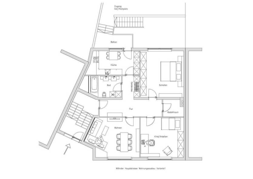 City nahe helle und großzügige 3-Zi-Wohnung mit Balkon in verkehrsberuhigter Lage 3 zimmer