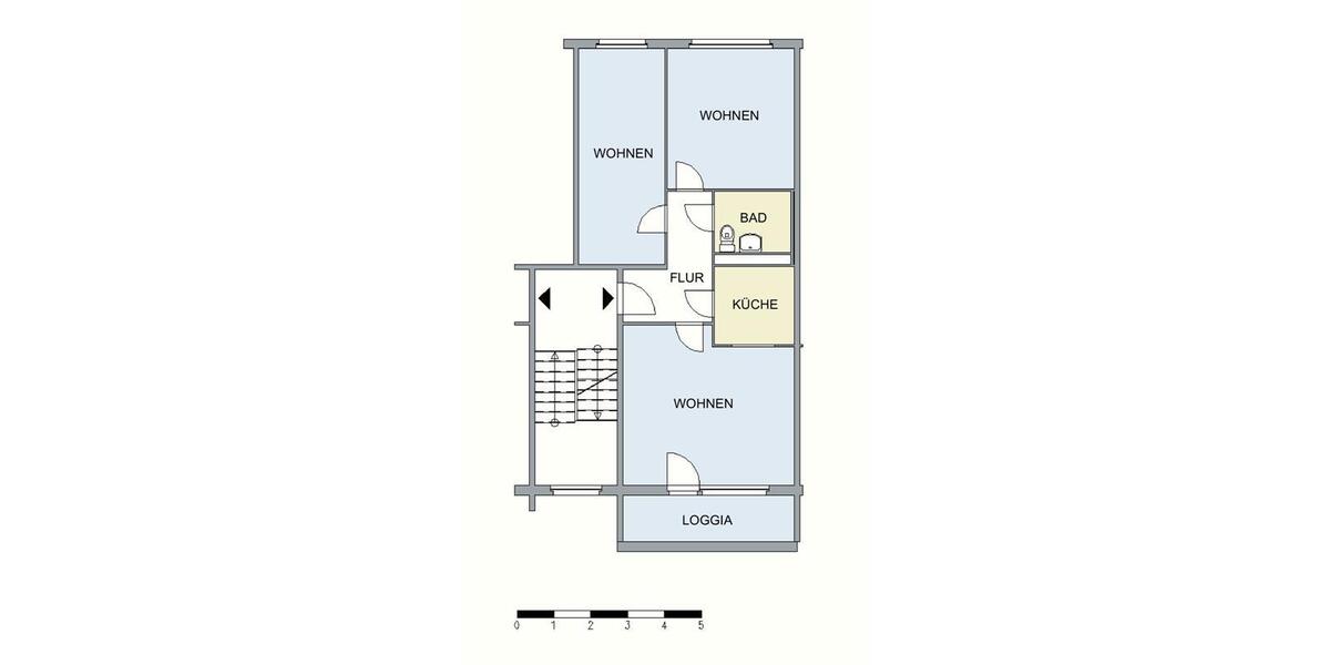 Etagenwohnung Neubrandenburg Datzeberg - 3 Zimmer, 63 m&sup2;, 314&euro; | Angebot:26278038