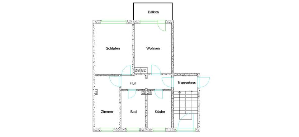 Etagenwohnung Harztor - 3 Zimmer, 61 m&sup2;, 420&euro; | Angebot:26619938