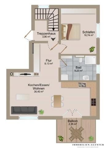 Etagenwohnung Schwarzenfeld - 2 Zimmer, 70 m&sup2;, 820&euro; | Angebot:25930023