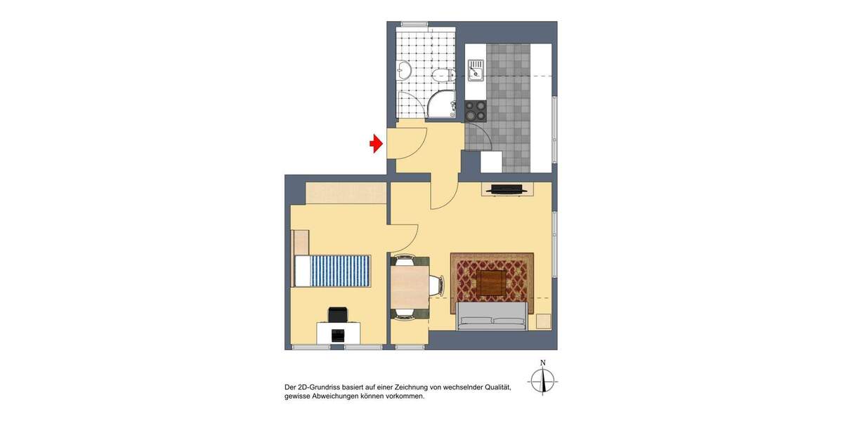 Etagenwohnung Stuttgart Zuffenhausen - 2 Zimmer, 46 m&sup2;, 740&euro; | Angebot:25227741