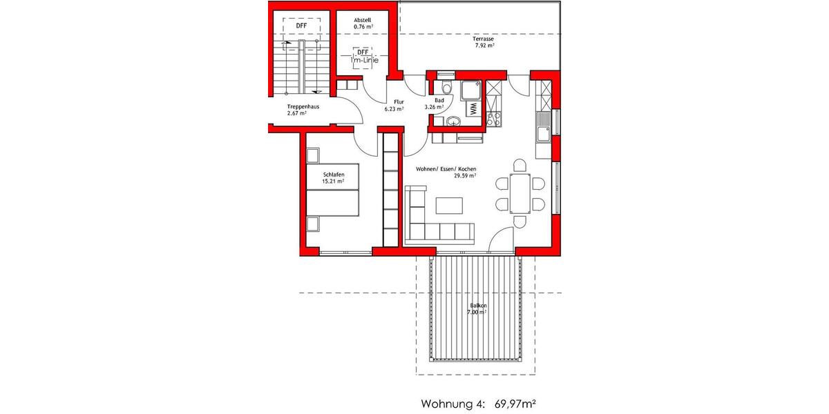 Etagenwohnung Deggendorf - 2 Zimmer, 69 m&sup2;, 790&euro; | Angebot:26676156
