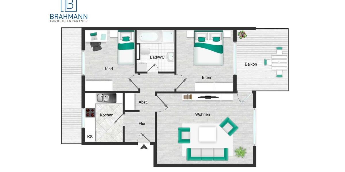 Etagenwohnung Bad Säckingen - 3 Zimmer, 77 m&sup2;, 900&euro; | Angebot:26425491