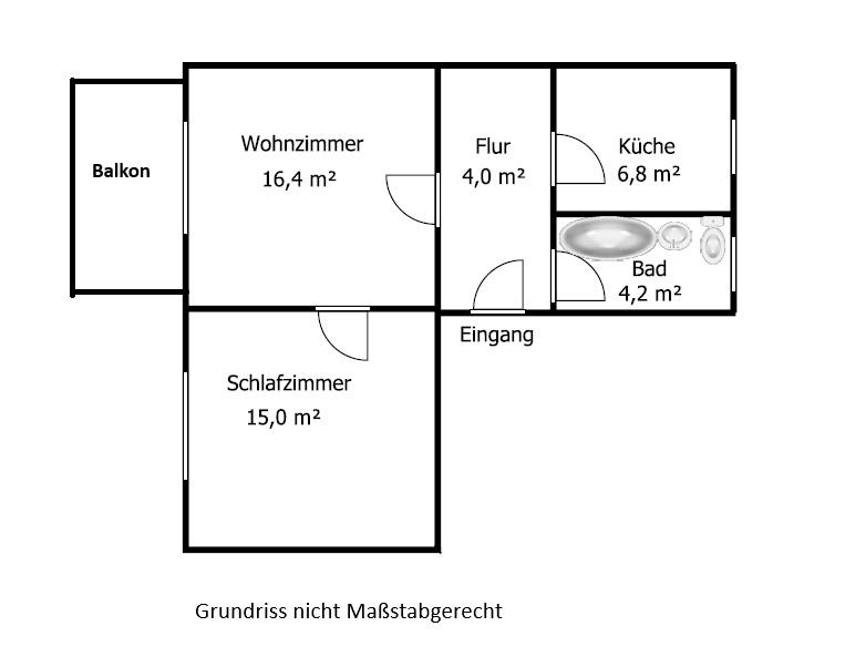 Etagenwohnung Kamenz - 2 Zimmer, 48 m&sup2;, 295&euro; | Angebot:25717056