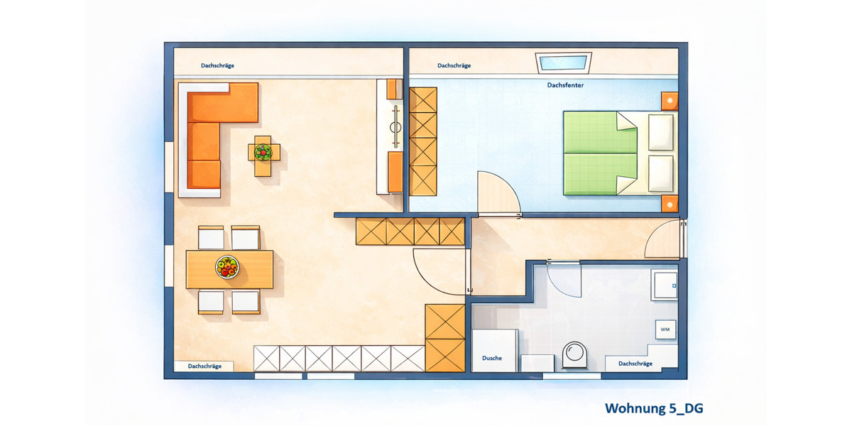 Dachgeschoßwohnung Schwaigern - 2 Zimmer, 50 m&sup2;, 700&euro; | Angebot:25794083