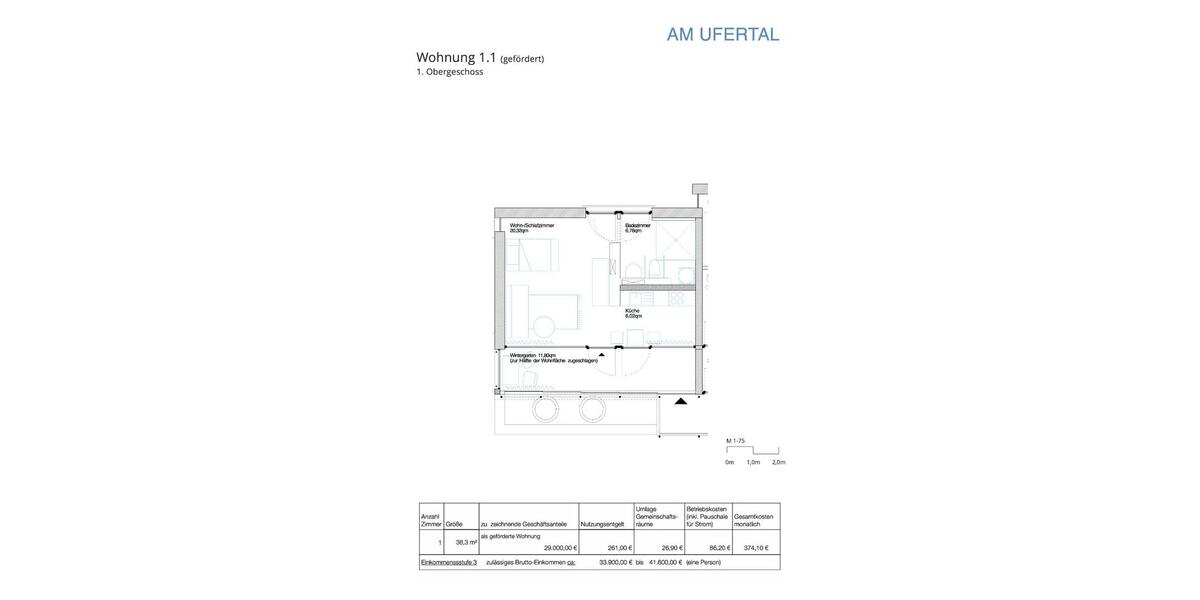 Etagenwohnung Neunburg vorm Wald - 1 Zimmer, 38 m&sup2;, 261&euro; | Angebot:21352830
