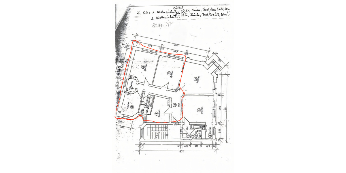 Etagenwohnung Kassel Vorderer Westen - 3 Zimmer, 90 m&sup2;, 940&euro; | Angebot:24493644