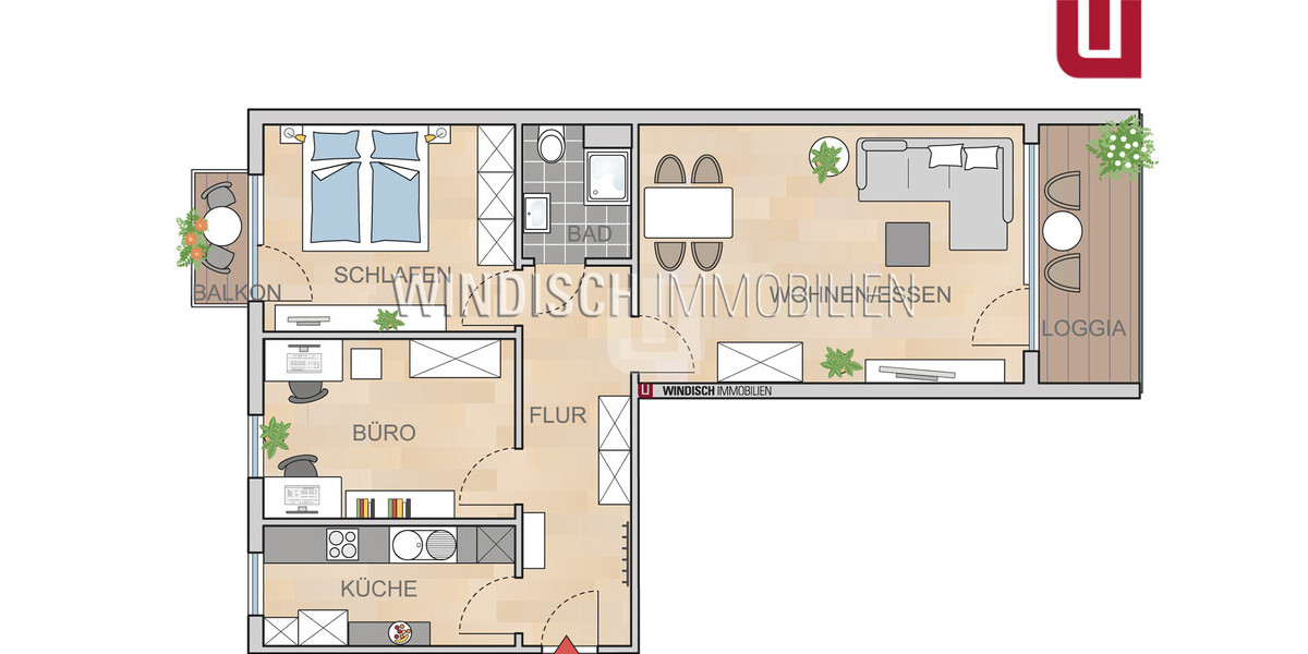 WINDISCH IMMOBILIEN - Gut geschnittene 3-Zimmer Wohnung in begehrter Wohnlage von München - Etagenwohnung München / Laim Laim | Angebot:27044165