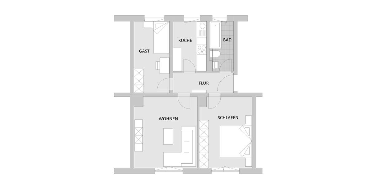Etagenwohnung Königsee - 3 Zimmer, 58 m&sup2;, 345&euro; | Angebot:26146998