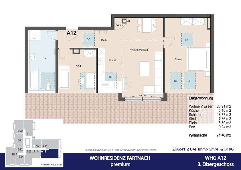 Etagenwohnung Garmisch-Partenkirchen Partenkirchen - 2 Zimmer, 71 m&sup2;, 1.440&euro; | Angebot:25801972