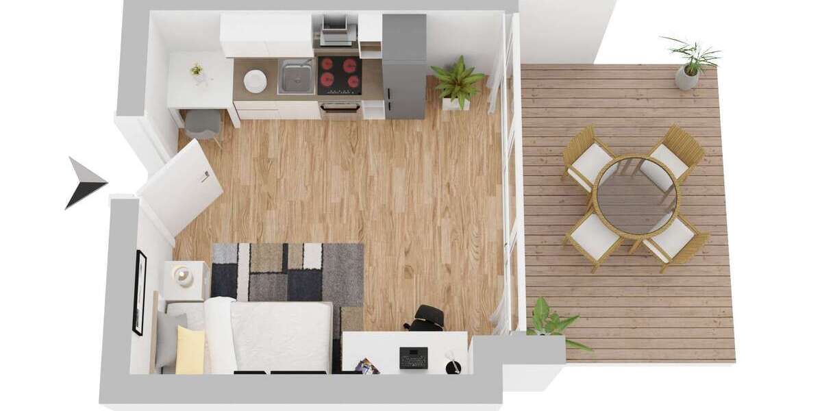 Etagenwohnung Mosbach - 1 Zimmer, 17 m&sup2;, 400&euro; | Angebot:25237536