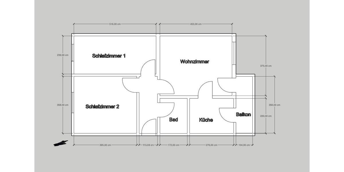 Etagenwohnung Greifswald Groß Schönwalde - 3 Zimmer, 59 m&sup2;, 550&euro; | Angebot:25087859