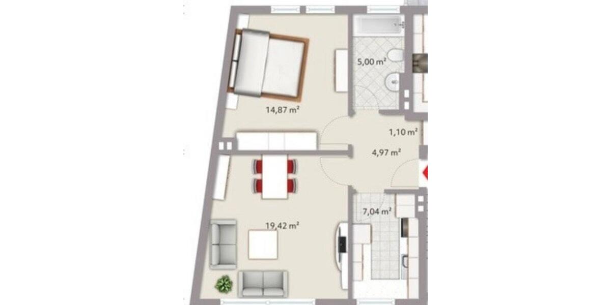 Erdgeschoßwohnung Duisburg Hamborn - 2 Zimmer, 52 m&sup2;, 450&euro; | Angebot:26644913