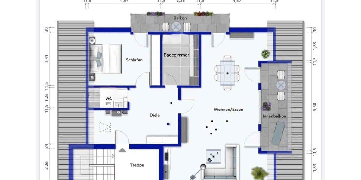 Dachgeschoßwohnung Sankt Augustin - 2 Zimmer, 102 m&sup2;, 1.310&euro; | Angebot:26072587