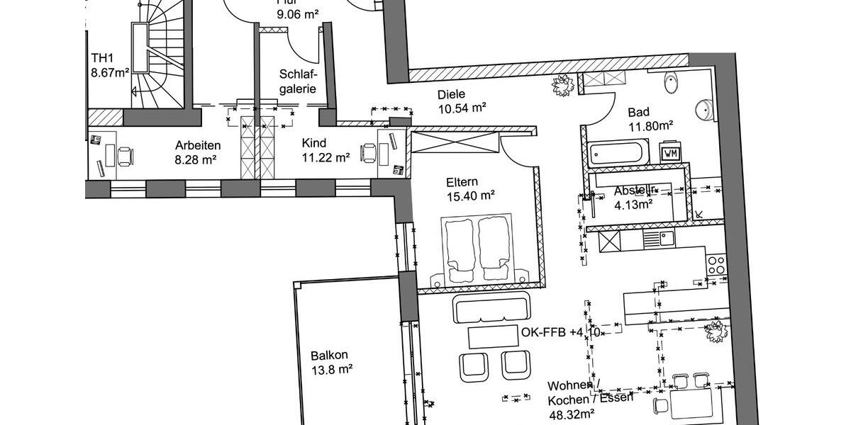 Etagenwohnung Osterhofen - 4 Zimmer, 124 m&sup2;, 1.054&euro; | Angebot:24867792