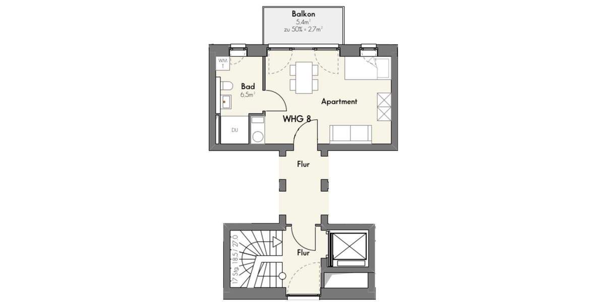 Etagenwohnung Münster Mauritz - 1 Zimmer, 31 m&sup2;, 865&euro; | Angebot:23967286