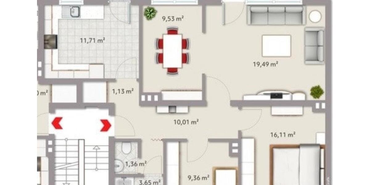 Etagenwohnung Duisburg Hamborn - 4 Zimmer, 85 m&sup2;, 780&euro; | Angebot:26034957