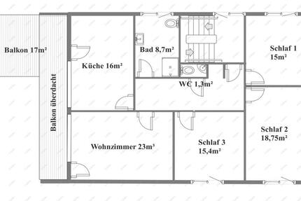 Wohnung Melle - 4 Zimmer, 106 m&sup2;, 1.000&euro; | Angebot:24420336
