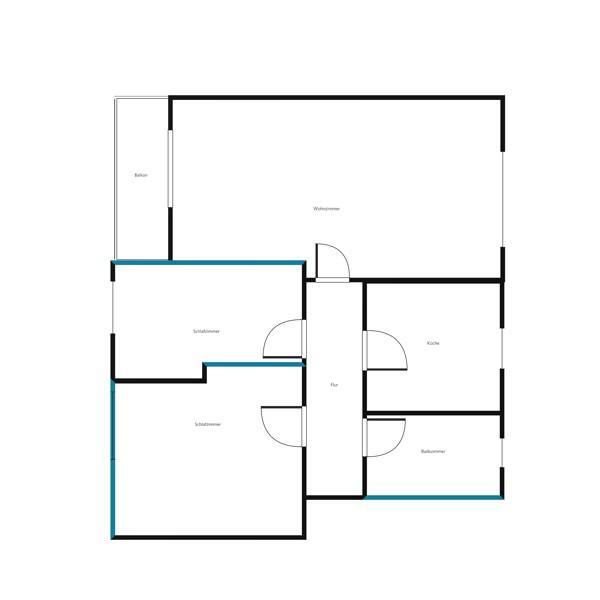 2. OG 3 Zimmer mit Balkon ab sofort zimmer