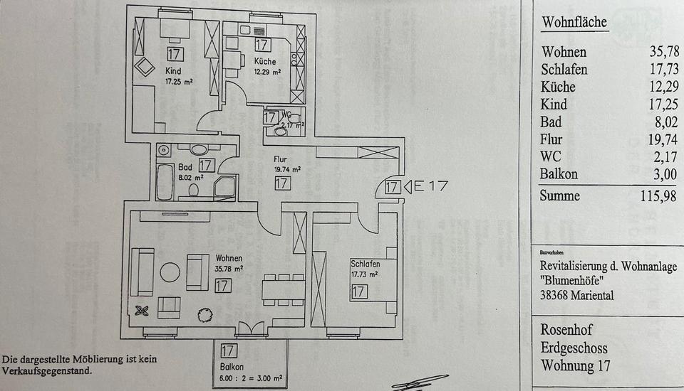 Erdgeschoßwohnung Grasleben - 3 Zimmer, 116 m&sup2;, 850&euro; | Angebot:26049256