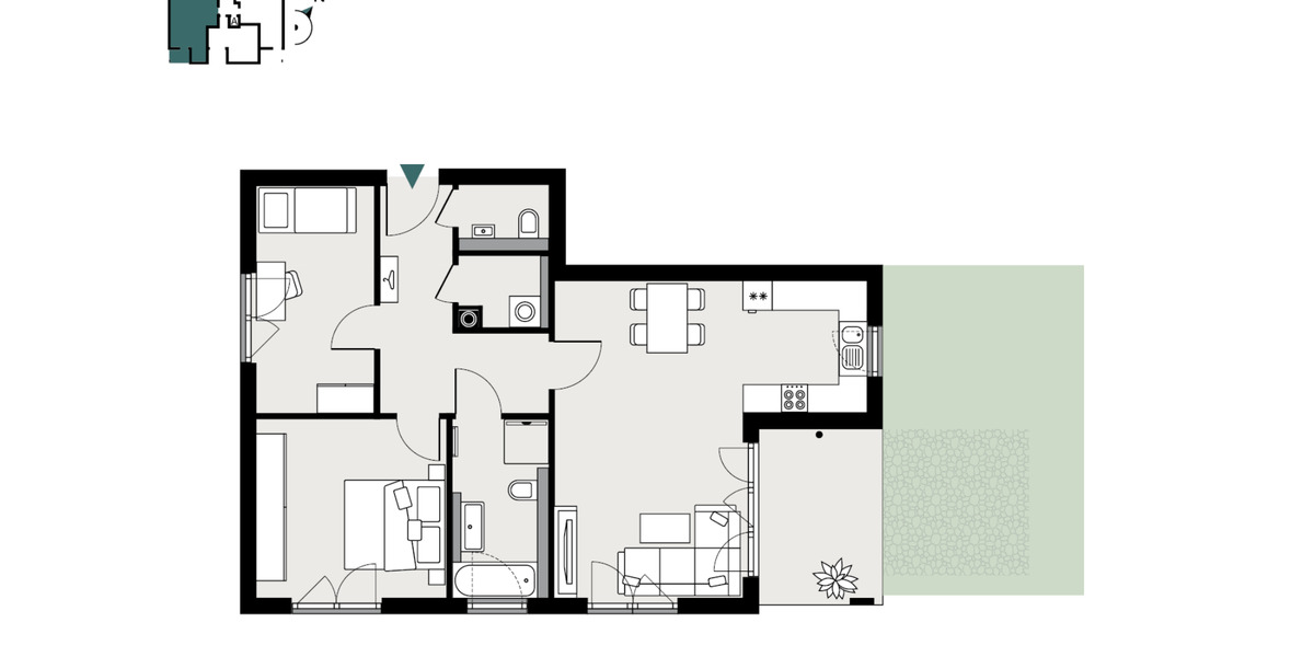 Hochparterre Königheim - 3 Zimmer, 81 m&sup2;, 930&euro; | Angebot:26461302