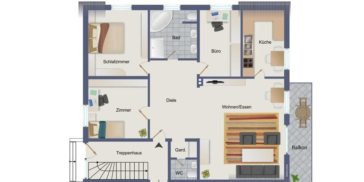 Etagenwohnung Dipperz - 4 Zimmer, 120 m&sup2;, 1.150&euro; | Angebot:22637265