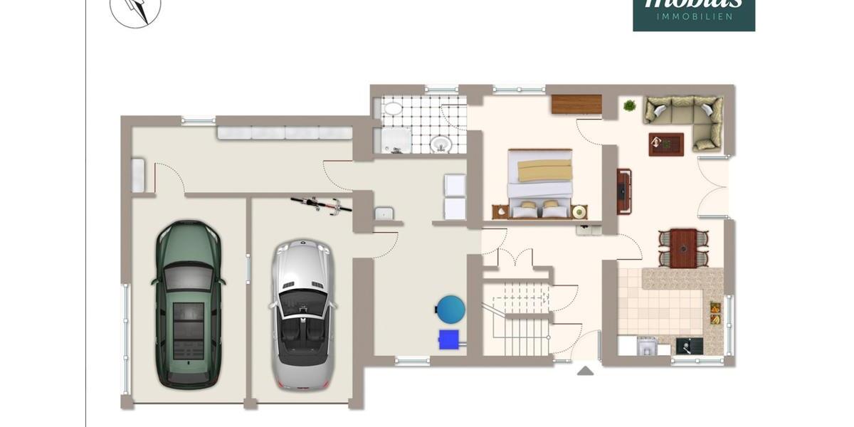 Erdgeschoßwohnung Petersberg - 2 Zimmer, 55 m&sup2;, 1.100&euro; | Angebot:24360218