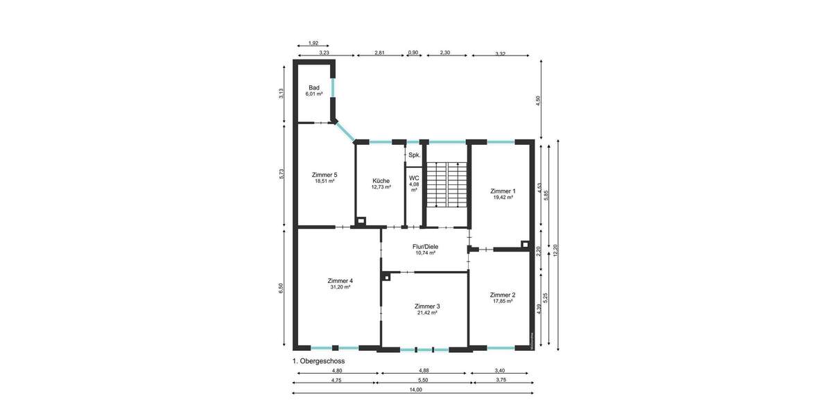 Etagenwohnung Offenburg Südoststadt - 5 Zimmer, 142 m&sup2;, 1.390&euro; | Angebot:25698770