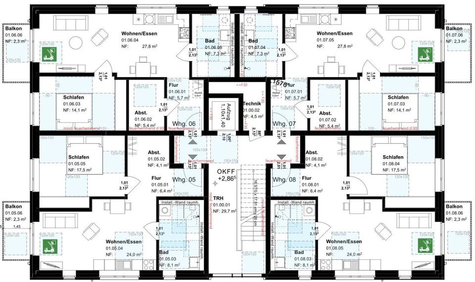 Etagenwohnung Freren - 2 Zimmer, 63 m&sup2;, 626&euro; | Angebot:24689292