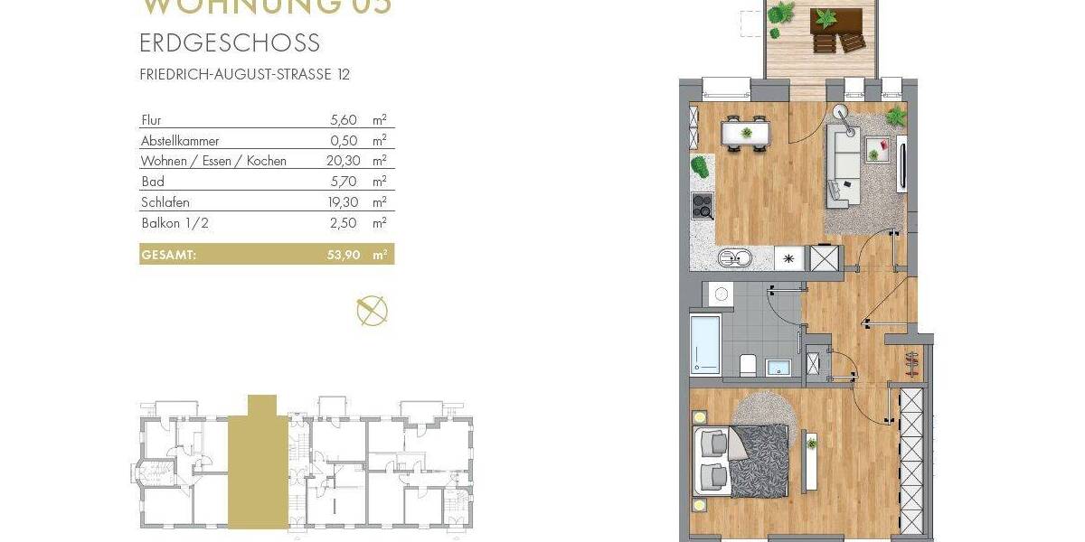 Etagenwohnung Rochlitz - 2 Zimmer, 53 m&sup2;, 475&euro; | Angebot:26583720