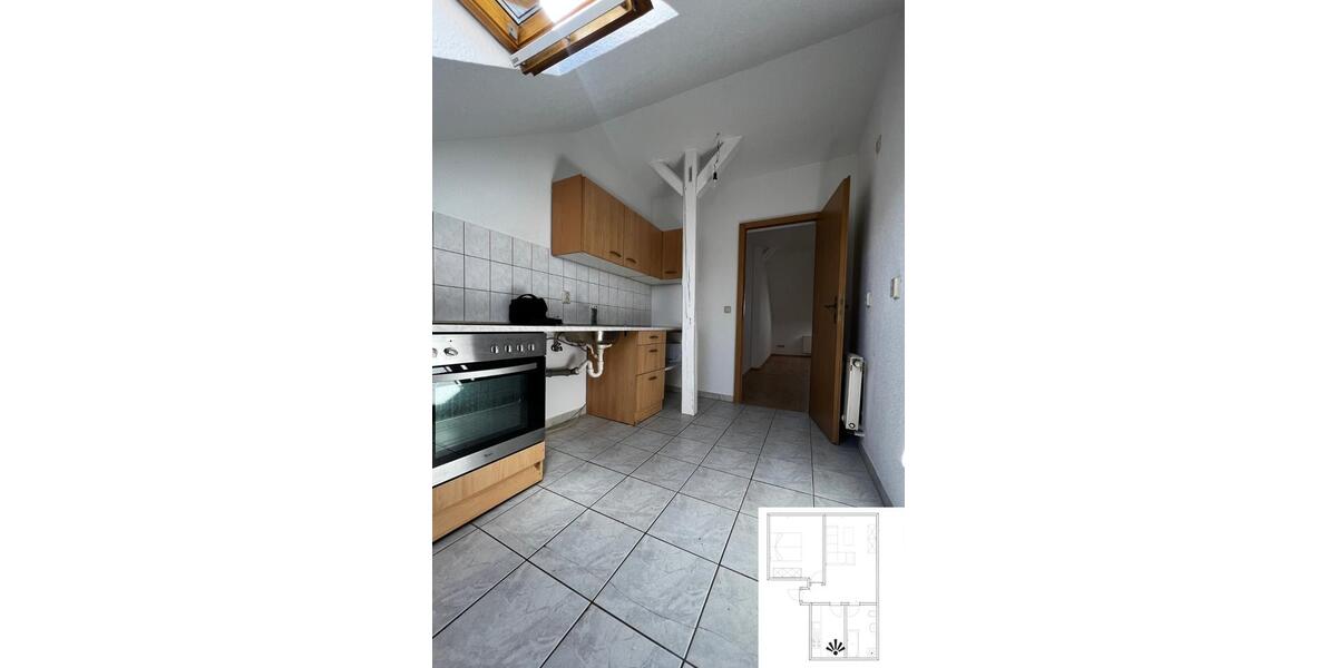 Dachgeschoßwohnung Mühlhausen (Thüringen) - 2 Zimmer, 45 m&sup2;, 250&euro; | Angebot:25537835